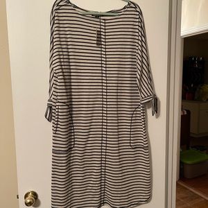 Natural/Navy stripe knit dress. XL